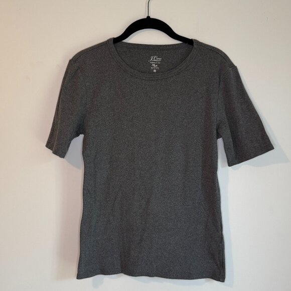 J. Crew Gray Perfect Fit Short Sleeve T-Shirt, Size M - Picture 1 of 6